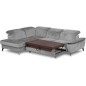 Canapé d'angle convertible en velours luxe - 5 places, SIENNA, gris, angle gauche Canapé d'angle convertible en velours luxe - 5 places, SIENNA, gris, angle gauche