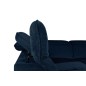 Canapé d'angle convertible en velours luxe - 5 places, SIENNA, bleu foncé, angle droit