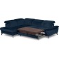 Canapé d'angle convertible en velours luxe - 5 places, SIENNA, bleu foncé, angle gauche Canapé d'angle convertible en velours luxe - 5 places, SIENNA, bleu foncé, angle gauche