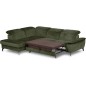 Canapé d'angle convertible en velours luxe - 5 places, SIENNA, vert foncé, angle gauche