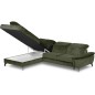 Canapé d'angle convertible en velours luxe - 5 places, SIENNA, vert foncé, angle gauche