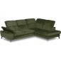 Canapé d'angle convertible en velours luxe - 5 places, SIENNA, vert olive, angle droit Canapé d'angle convertible en velours luxe - 5 places, SIENNA, vert olive, angle droit