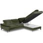 Canapé d'angle convertible en velours luxe - 5 places, SIENNA, vert olive, angle droit Canapé d'angle convertible en velours luxe - 5 places, SIENNA, vert olive, angle droit