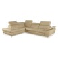 Canapé d'angle relax 100% tout cuir épais luxe italien 1 relax électrique 5/6 places KASTER beige angle gauche Canapé d'angle relax 100% tout cuir épais luxe italien 1 relax électrique 5/6 places KASTER beige angle gauche